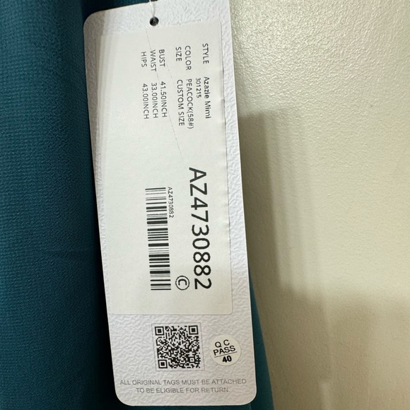 Azazie Mimi bridesmaid dress in the color peacock. - Picture 3 of 3